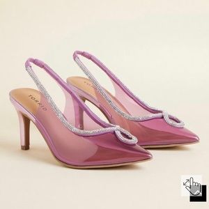 8.5 WIDE Pink Pointed Toe EMB Heel NEW IN BOX